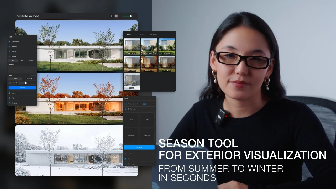Season tool — Summer, autumn, winter and spring off one exterior.