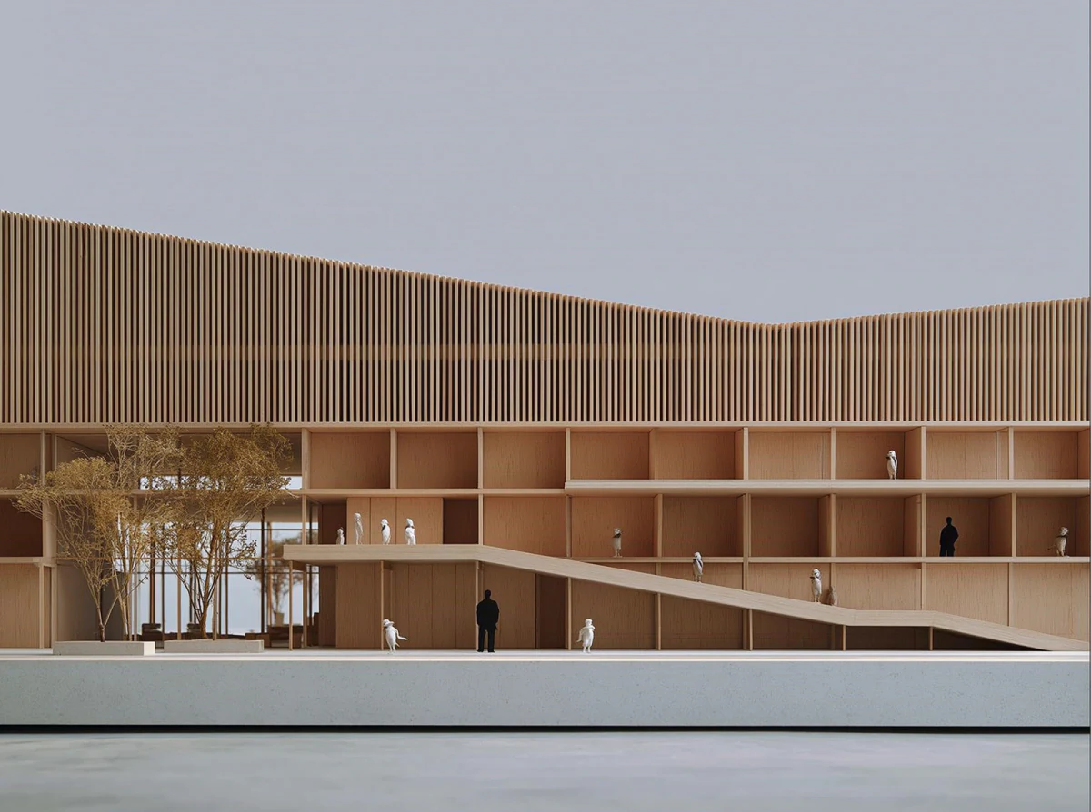 Slatted Hall — cultural centre, rendered on AlphaRender by Jonas Keller
